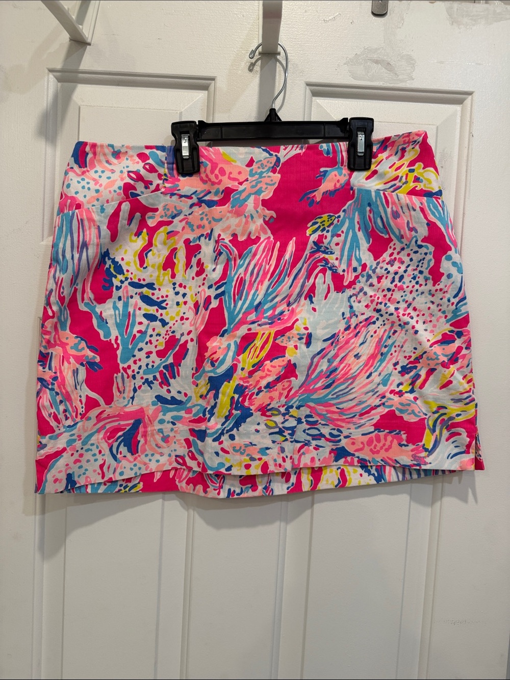 Lilly Pulitzer Hot Pink Multicolor Abstract Floral Mini Skirt